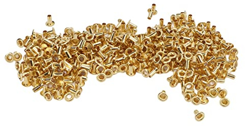 Riuulity Rivetti Cavi in ​​ottone Durevoli da 500 Pezzi, Trasmissione Affidabile per Accessori di Abbigliamento e Borse, Perfetti per Scarpe e Cappelli, 500 Rivetti Cavi (4,8x2,3x5,5 mm)