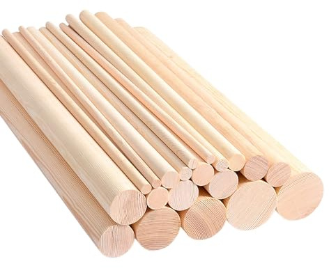 5 st oavslutade träpinnar - mångsidiga hantverksstavar, 1-2,5 cm diameter, 40 cm långa(1cm)
