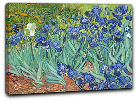 Niik Quadro + Telaio (BC) Gli Iris di Vincent Van Gogh Quadro 60 x 43 x 1,7 cm Falso d'autore Stampa su Tela