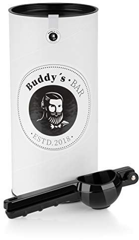 Buddy´s Bar – Limepress, högkvalitativ press i aluminium, citronpress, livsmedelssäker och diskmaskinställd, 21 cm lång för optimal tryckkraft, Svart