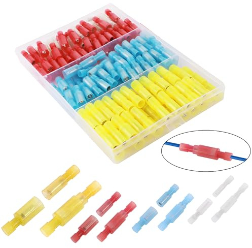 CESFONJER 170 Pcs Kabelschuhe | kabelsteckverbinder | Rundstecker | Männlich/Weiblich Nylon Drahtklemmen Stecker Kit | Für Kfz, Elektronik und Hobby