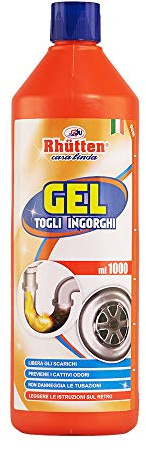 Togli Ingorghi in Gel, Casa Linda, Rhutten, Scarichi Otturati, Formula Forte, Disgorgante,1L