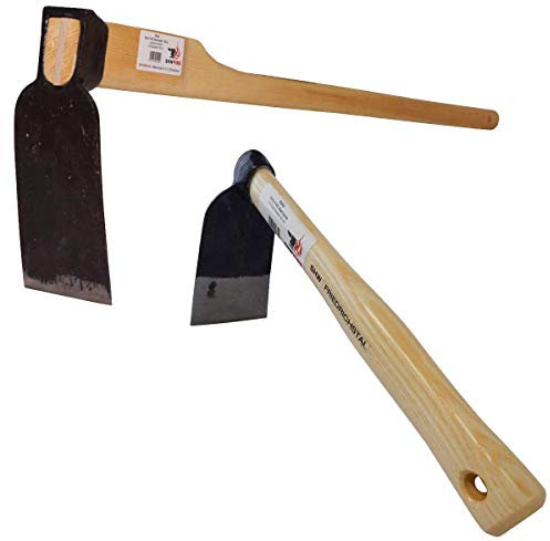 SHW-FIRE Kurze Beethacke 33cm und Lange Reuthacke mit 135 cm langem Eschenstiel