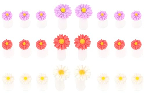 minkissy 24 Stücke Zehentrenner Silikon für die Maniküre Nagelkunst Trenner Blumen Zehenschutz Zehenteiler Damen Nail Art Pediküre Maniküre Werkzeug Blumen Muster