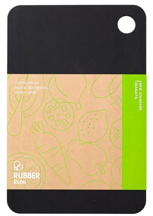 Rubber Rubber NBD001 Schneidebrett, synthetischer Gummi, Schwarz, M, hergestellt in Japan, 300 x 200 x 8 mm (M)