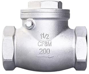 CF8M 1/2 '' - 2 '' BSP filetage femelle 304 clapet anti-retour en acier inoxydable SS304 SS201 filetage horizontal 2 voies vannes pivotantes (Color : 1, Size : SS304)