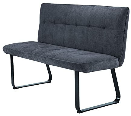 möbelando Bank >TALEA< (BxHxT: 140x92x59 cm) in grau aus Microfaser - 140x92x59cm (BxHxT)