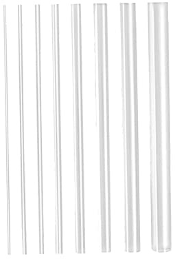 HugeDE 8 Pcs Transparent Acrylic Rods Assorted Size Round Sticks Clear Dowel Rods Dotting Paint Sticks Clay Rolling Pins for DIY Crafts