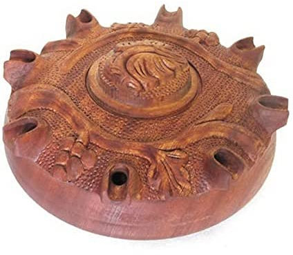 Italian Food Direct Coppa dell'amicizia Originale della Valle d’Aosta 8 becchi UVA in Legno di Mogano Diametro 26cm trattata e pronta per preparare Il caffè alla valdostana