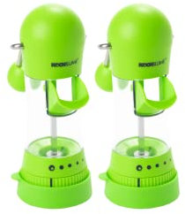 Kochblume Gewürzmühle mit Silikon-Auffangkappe 2er Set | ergonomische Hebelfunktion | Keramikmahlwerk | 5 verschiedene Mahlgrade | Füllkappe und Silikonfuß | Farbe: limette