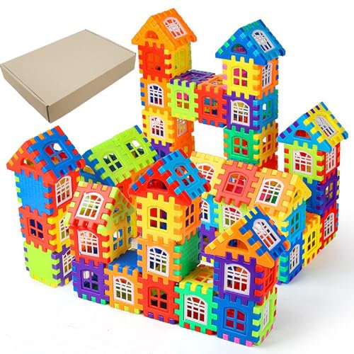 HNBTX kit Construction cabane Enfant, Jouet de Construction pour Enfants, Jeu de Construction 3-7 Ans (150 pices E-019)