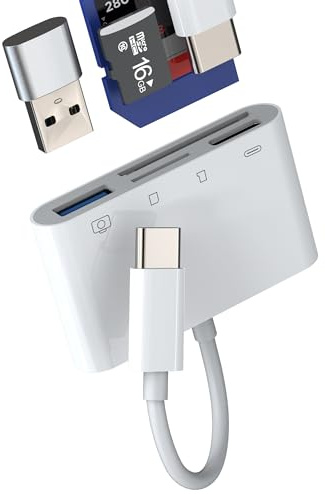 USB C Hub USB TF SD Kartenleser für Apple iPhone15 Pro Max Plus für iPad Air Mini Macbook kompatibel für Samsung Dongle Typ C auf Micro SD Memory Flash Drive Dockingstation Thunderbolt Kabel Adapter