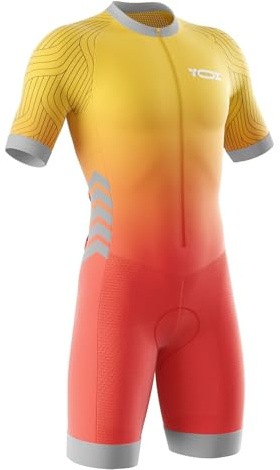 Traje de Triatlón Hombres,Conjunto de Traje de triatlón de Manga Corta para Hombre,Traje de Ciclismo de Secado rápido MTB Mono Racing,Ciclismo, natación (Typ-8,S)