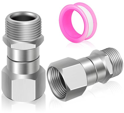 Boltigen 2Pcs M22-14mm Pressure Washer Swivel Fitting, Anti Twist M22 Male to Female Connector Joint, 360 Degree Kink Free Swivel Fitting for Pressure Washer Gun, Hose, Stainless Steel, 5000PSI