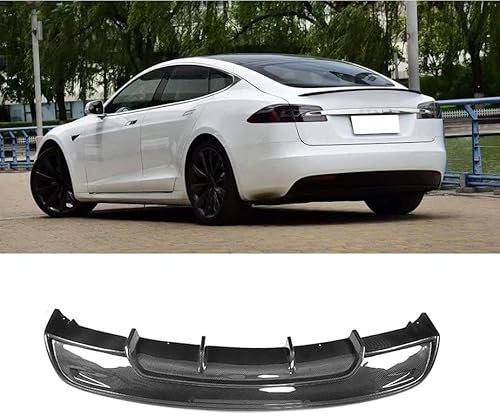 THOMIX Auto Heckstoßstange Diffusor für Tesla Model S 2016-2017,Spoilerlippe Heckdiffusor,Auto Heckspoiler Heckstoßstange Lippe Hecklippe des Fahrzeugs Auto Zubehör