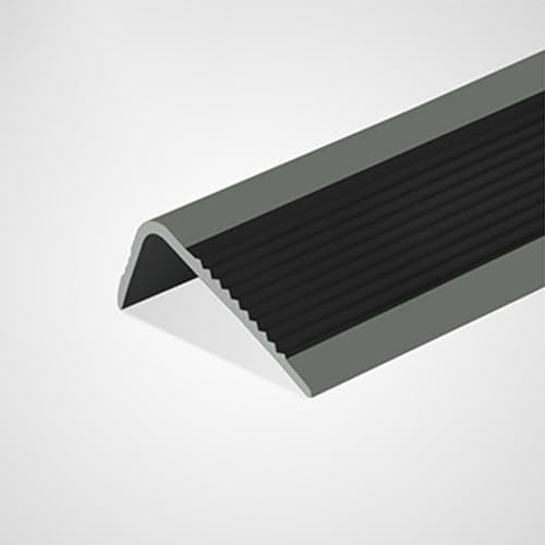 Treppenkantenprofil Treppenprofil L-Form PVC Treppenkantenprofil PVC 50x25mm Vinyl-Anti-Rutsch-Treppenkante Freischnitt AntiRutsch Streifen Für Treppen/Boden/Stufen, Treppenkanten ( Color : Nero , Siz