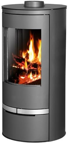 EEK A Victoria 05 Orion Poêle à bois, 7 kW, élégant, avec porte en verre panoramique et puissance de chauffage élevée