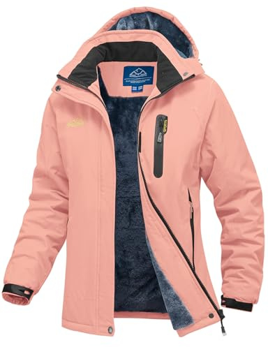 YSENTO Damen Winterjacke Wasserdicht Skijacke Softshelljacke Warm Gefüttert Winddicht Outdoor Snowboardjacke