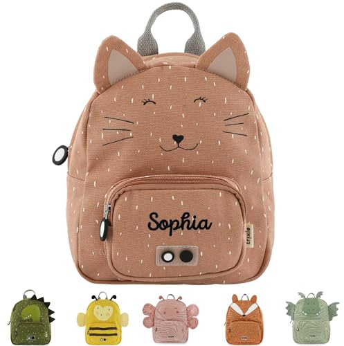 upstitch studio Trixie Kinderrucksack mit Namen personalisiert bestickt (Katze, Rucksack KLEIN/SMALL)