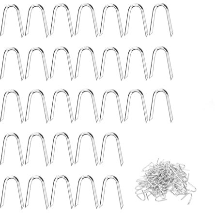 TIANLIN Chiodi per Recinzioni, 200 Pezzi Chiodi Di Fissaggio Zincati per Reti, Ferro Chiodi di Tipo U, Chiodi per Recinzione, Chiodi Giardino Doppia Testa a Forma U, per Recinzioni, Filo Spinato