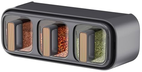Genérico Wall Mounted Seasoning Box, 400ml No-Punching Condiment Canister, Space-Saving Condiment Storage, Convenient Kitchen Gadget, Ideal for Home Use and Organization, 4.33x12.01x4.13 in