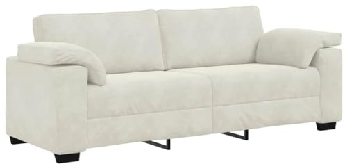 vidaXL 3-Sitzer-Sofa Creme 220x77x82 cm Samt