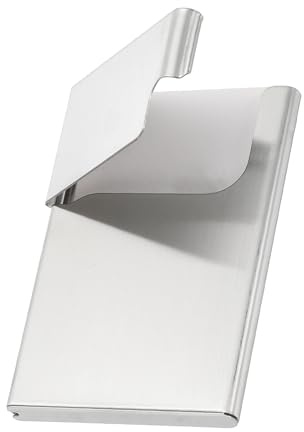 PATIKIL Portatarjetas De Metal Portatarjetas Profesional Plateado