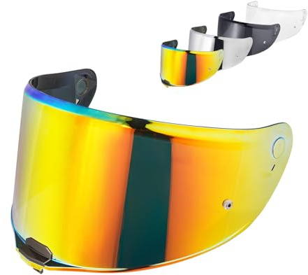Visiere Casque Moto pour FF811/VECTOR II/Citation II,Plein Visage Moto Casque Pare-Brise Visière,Remplacement de Visière de Lentille de Casque de Bouclier de Vent de Moto. (Rouge Chrome)