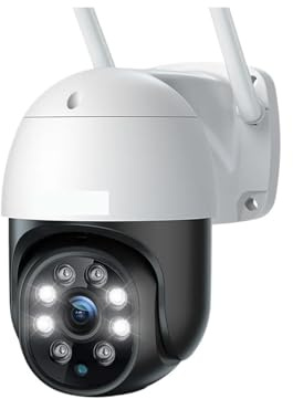 KKENZA Telecamera IP WiFi 5MP 5G da Esterno con rilevamento Umano a 360°, monitoraggio Automatico, Telecamera di Sicurezza a Colori con Visione Notturna, CCTV bidirezionale(US Plug,Cam Only)