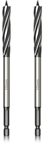 2PCS Punte per Legno Professionali 12mm x 165mm, Punta Autoalimentata in Acciaio al Carbonio con Gambo Esagonale da 1/4 Pollice, Trivella a Spirale per Trapano Elettrico e Lavorazione del Legno