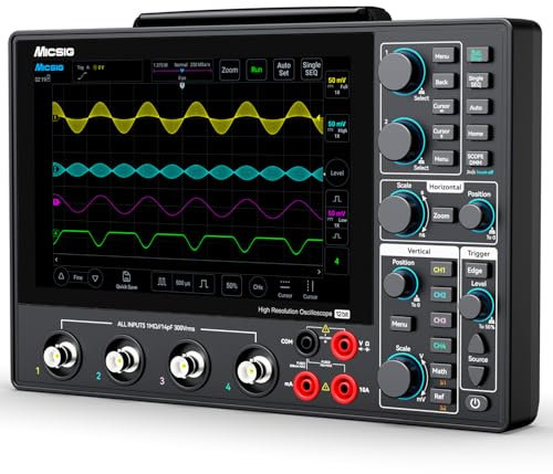 Micsig Oscilloscope MHO14-100 High Resolution Tablet Oscilloscope, 100MHz 12bit Oscilloscope - 8 4 Channel Oscilloscope, 1GSa/s Sampling, Professional Digital Oscilloscope(MHO14-100 with Suitcase)