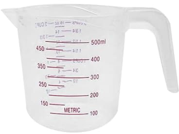 Zymoplas Misurino in plastica Bicchieri graduati professionali riutilizzabili lavabili in mano Utensili da cucina per ristoranti da cucina, 500 ML