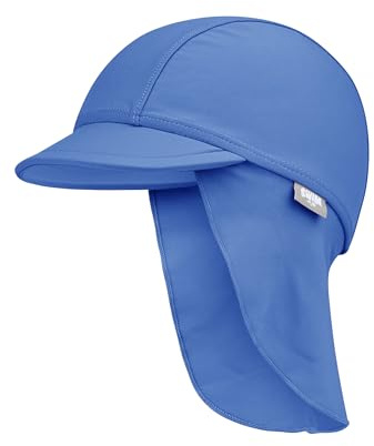 Sterntaler Schirmmütze Nackenschutz Uni – Leichte Kindermütze aus Bademodenstoff mit Elasthan, unifarben, mit Nackenschutz und UV-Schutz 50+