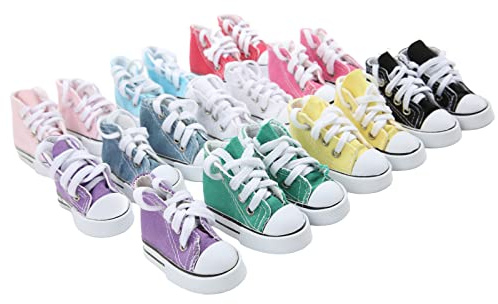 RiToEasysports Dollplimsolls 10 par Boll Joint Doll Shoes Canvas Skor för 1/3 Pop, Olika Färger