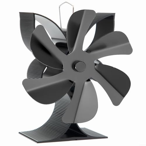 Stove Fan 6 Blade Silent Operation Heat Powered Fan for Wide Heat Distribution on Multi Fuel Stove