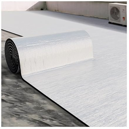 Réfléchissant Rouleau D'isolation Thermique en Mousse D'aluminium，Auto-adhésive Anti-bruit Tapis D'Isolation Acoustique，Isolation ignifuge Imperméable.(1*3m/3.2*9.8ft,5MM(THK))