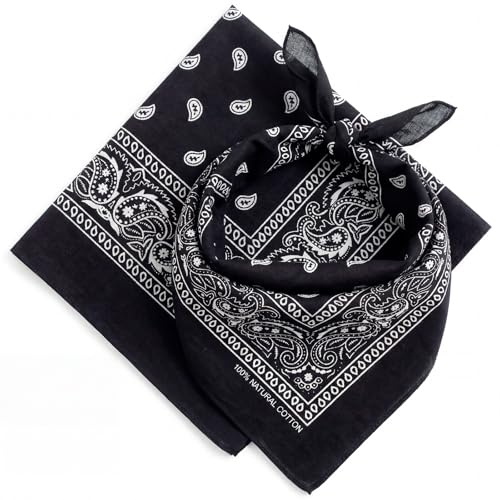 AURAE Bandana 2er Pack reine Baumwolle Halstuch für Herren und Damen