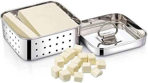 Stainless Steel Paneer Maker Press 350ml – Square Paneer & Cheese Mold for Homemade Paneer, Tofu & Cheese | Food-Grade, Rust-Free, Durable