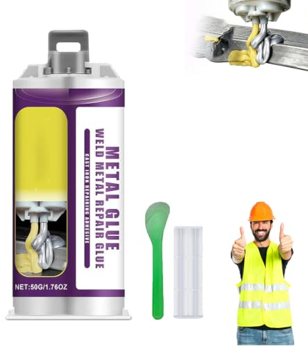 Metal Weld Repair Glue – 2-Part Epoxy, Weld Metal Repair Glue, metals Casting repair glue High Temperature, Strong Foundry glues for metal, Waterproof, Heat-Resistant, Drillable，1pc