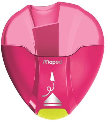 Maped - Schulmaterial - Bleistiftspitzer I Gloo Eject - Design mit Tank - Entfernt kaputte Minen - 1 Loch - kompakte Größe für das Etui - 3 verschiedene Designs
