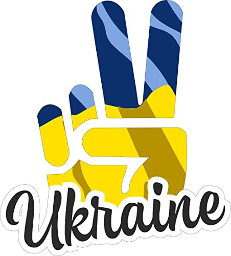 INDIGOS UG - Aufkleber - Autoaufkleber - Sticker - Ukraine - Victory - Sieg - Heckscheibe, Kofferraum - 15x12 cm