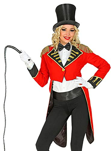 W WIDMANN MILANO Party Fashion – cirkusdirektör kostym damer, röd frack, showman outfit för karneval och cirkus