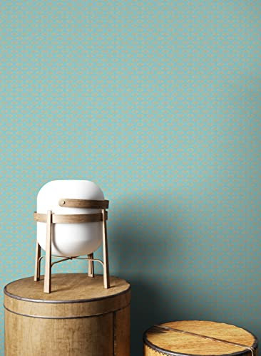 Newroom Tapete Türkis Vliestapete Glänzend - Mustertapete Glamour Gold Blau Ornament Pfauenfeder Grafisch inkl. Tapezier-Ratgeber