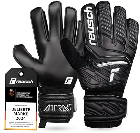 Reusch Torwarthandschuhe Herren Erwachsene | robuster Grip, stabile Passform & Starke Ballkontrolle | für Training & Spiel | Kunstrasen, Naturrasen & Hartplatz | Größe 7,5-11 | Attrakt Solid