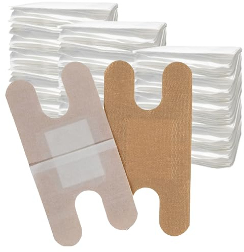Vakly Fabric Knuckle Bandages 3 x 1.5 in (300 Pack) – Sterile Heavy Woven Flexible Adhesive Bandages with Non-Stick Pad for First Aid