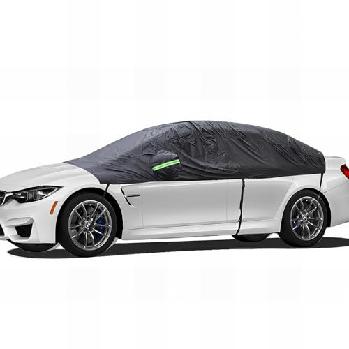 BEXITA Funda para Coche de Mitad Exterior Impermeable Parabrisas Cubierta Ventana Lateral/Trasera Media,Resistente a Los Rayos UV,Lluvia, Nieve,Hielo,Escarcha,Polvo,Sol, Sedan Universal