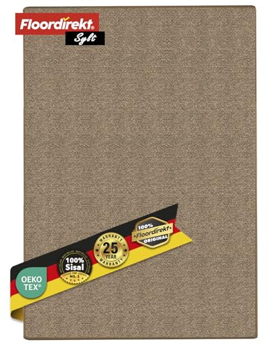 KARAT Sisal Teppich - Teppichläufer 80 cm breit - Naturfaser Läufer - Teppich für Wohnzimmer, Flur, Schlafzimmer - Sisalteppich Sylt (80 x 150 cm, Kork)
