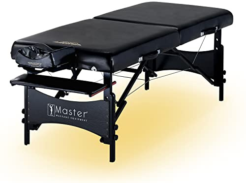 Master Massage 76cm Galaxy Klappbare Mobile Massageliege aus Holz mit Ambiente Beleuchtung für Kosmetik, Massage, und Therapie Schwarz