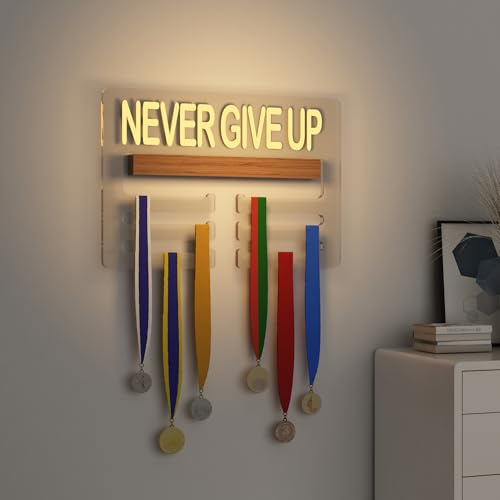 Beleuchteter Medaillenaufhänger, Ammonitenhalter für Auszeichnungen oder Bänder, Bandhalter mit Sportmotiv für die Wand, Gestell für gestaffelte Auszeichnungen