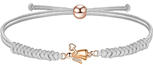 JENDEAR SHINE Seil Armband für Damen, Verstellbares Glücksarmband, Valentinstag, Geburtstag, Jubiläum, Abschlussgeschenk für Freundin, Damen, Mädchen